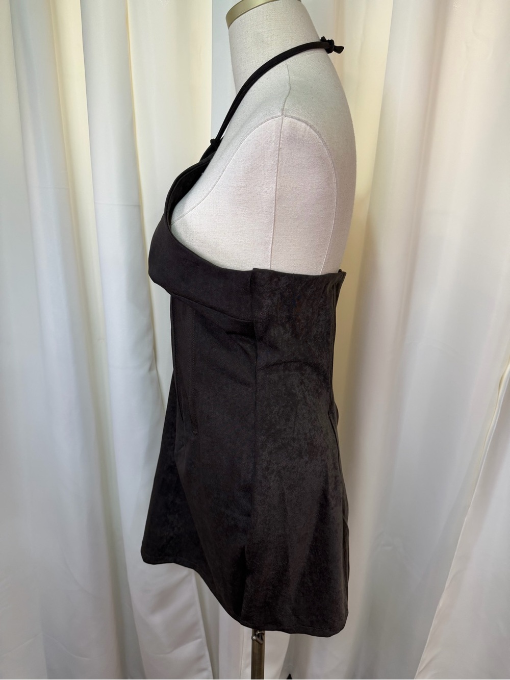 Meji Meji ‘Arewa’ Sculpted Halter Dress in “Coco Crush Brown” Size 8 - Picture 11 of 16